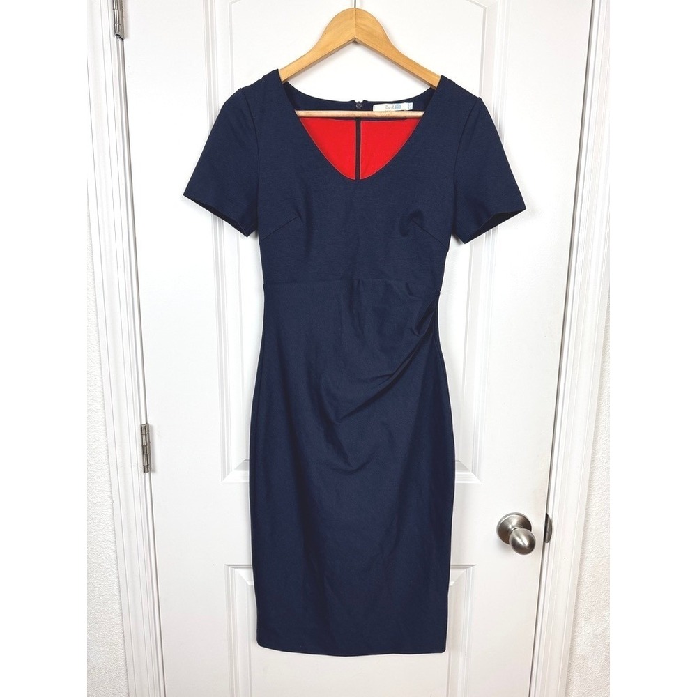 Boden Honor Ponte Sheath Dress Navy Blue US 4R